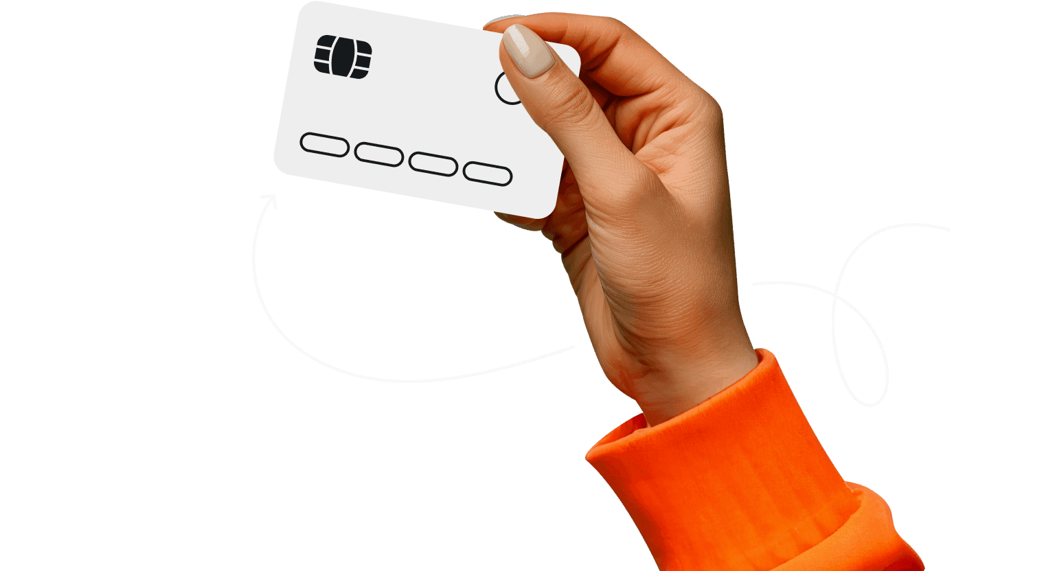 A hand holding a gray credit card.